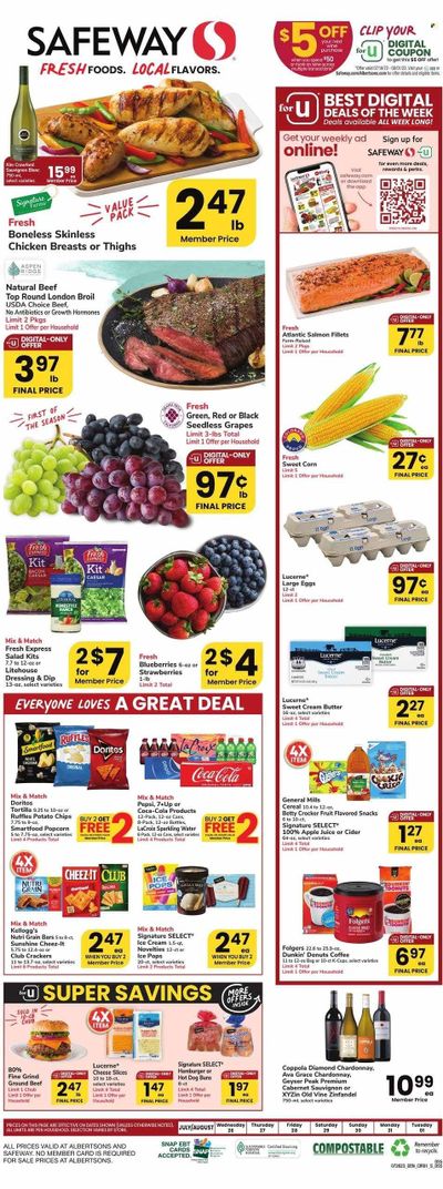 Safeway (SD) Weekly Ad Flyer Specials July 26 to August 1, 2023