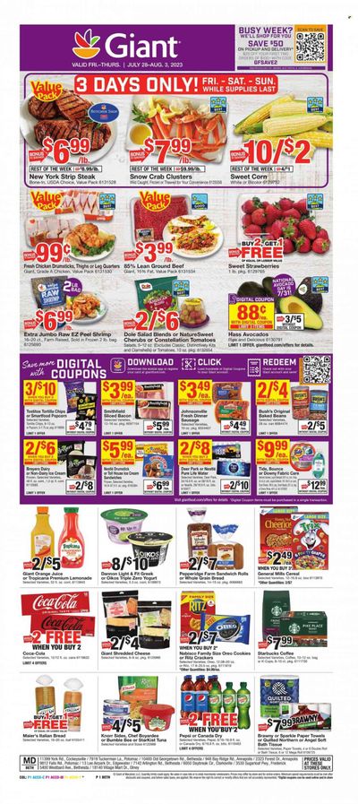 Giant Food (DE, MD, VA) Weekly Ad Flyer Specials July 28 to August 3, 2023