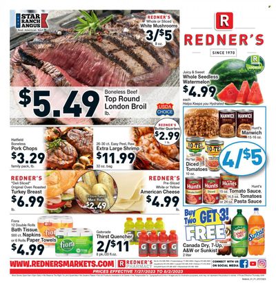 Redner's Markets (DE, MD, PA) Weekly Ad Flyer Specials July 27 to August 2, 2023