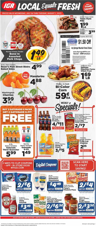 IGA (KY) Weekly Ad Flyer Specials July 26 to August 1, 2023