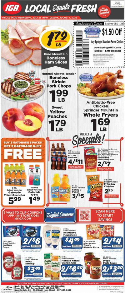 IGA (IN) Weekly Ad Flyer Specials July 26 to August 1, 2023