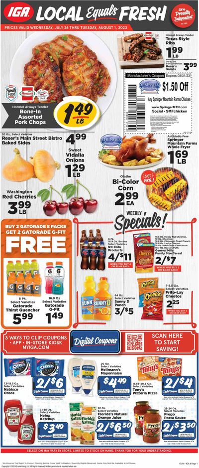 IGA (TN) Weekly Ad Flyer Specials July 26 to August 1, 2023