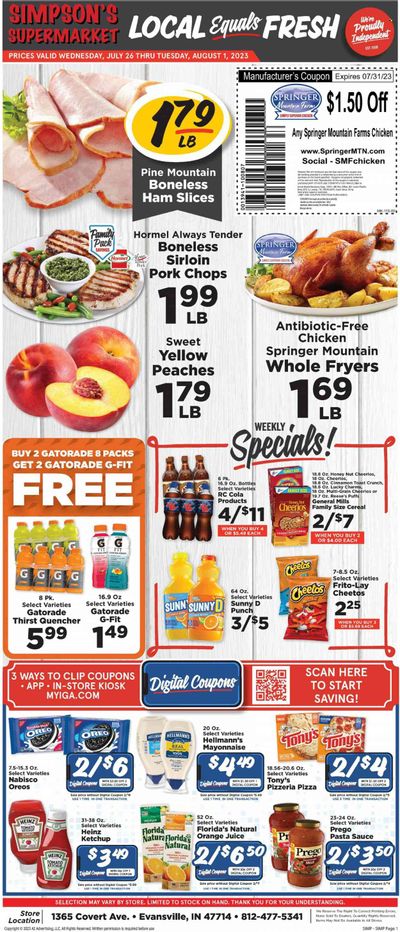 IGA (IN) Weekly Ad Flyer Specials July 26 to August 1, 2023