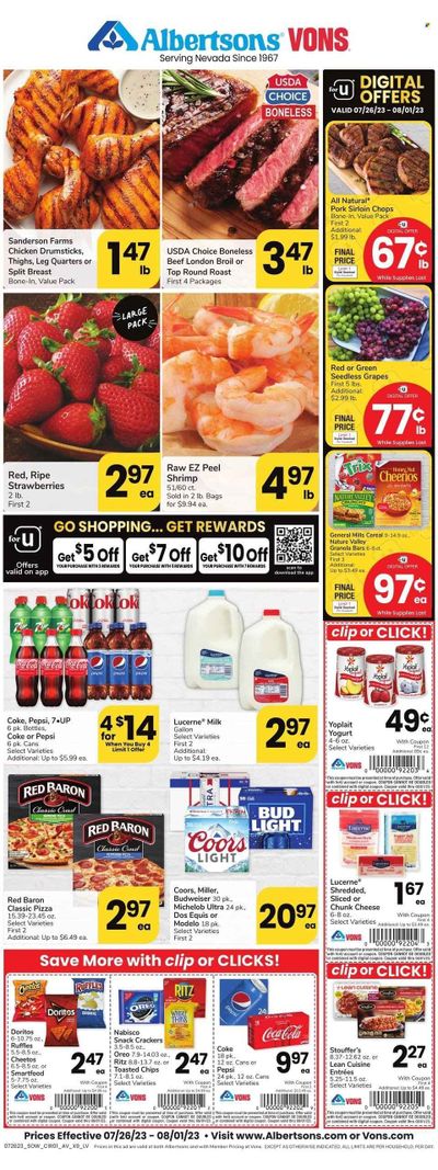 Vons (NV) Weekly Ad Flyer Specials July 26 to August 1, 2023