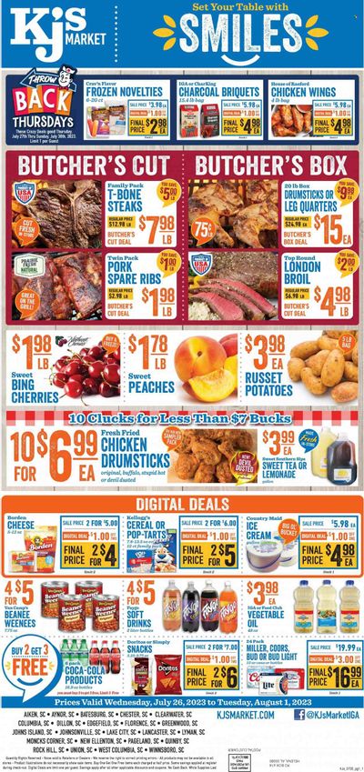 KJ´s Market (GA, SC) Weekly Ad Flyer Specials July 26 to August 1, 2023