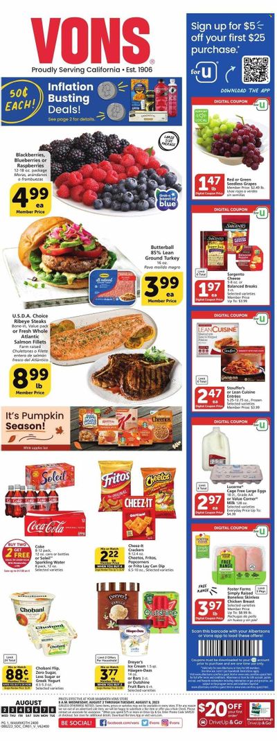 Vons (CA) Weekly Ad Flyer Specials August 2 to August 8, 2023 Vons (CA) Weekly Ad Flyer Specials August 2 to August 8, 2023
