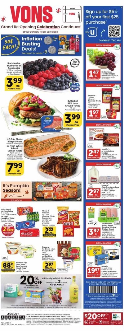 Vons (CA) Weekly Ad Flyer Specials August 2 to August 8, 2023