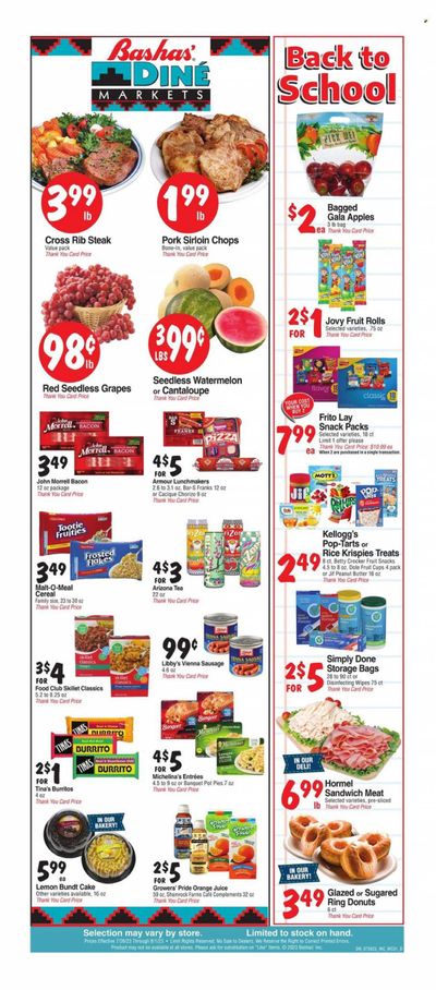 Bashas' Diné Markets (AZ, NM) Weekly Ad Flyer Specials July 26 to August 1, 2023