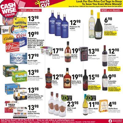 Cash Wise Liquor Only (MN) Weekly Ad Flyer Specials July 30 to August 5, 2023