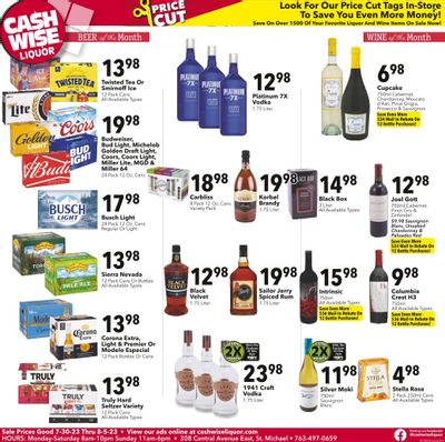 Cash Wise Liquor Only (MN) Weekly Ad Flyer Specials July 30 to August 5, 2023