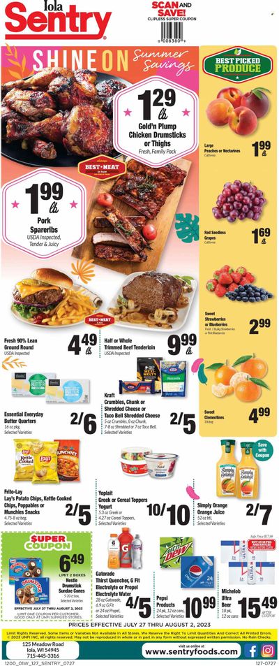 Sentry Foods (WI) Weekly Ad Flyer Specials July 27 to August 2, 2023