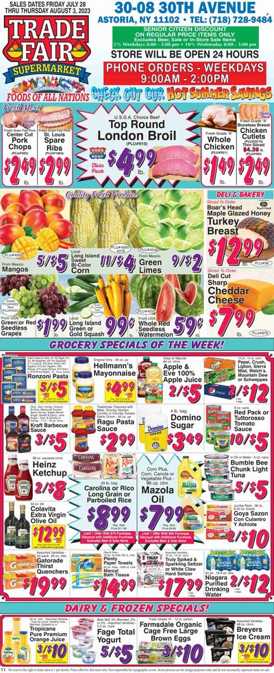 Trade Fair Supermarket (NY) Weekly Ad Flyer Specials July 28 to August 3, 2023