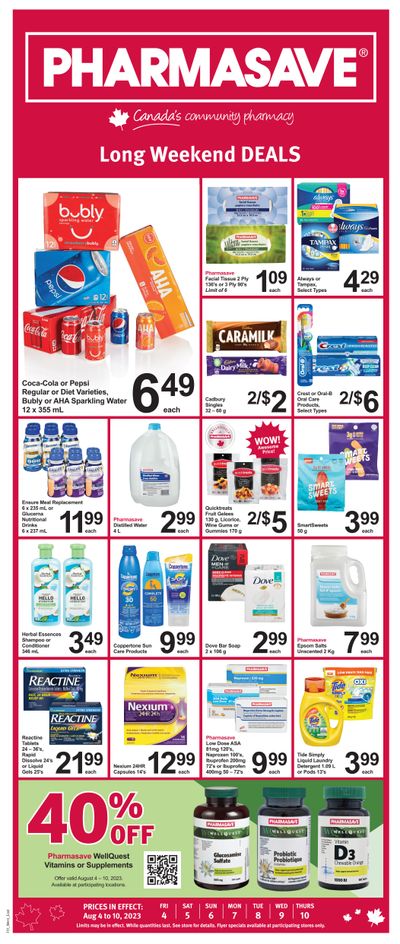 Pharmasave (ON & West ) Flyer August 4 to 10