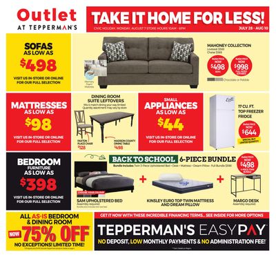 Outlet at Tepperman's Flyer August 4 to 10