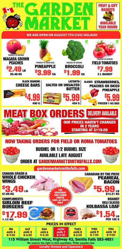 The Garden Market Flyer August 4 to 10