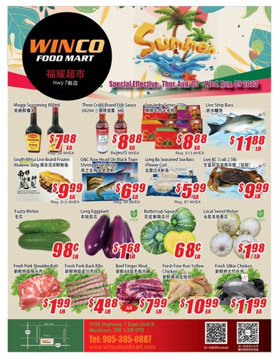 WinCo Food Mart (HWY 7) Flyer August 3 to 9