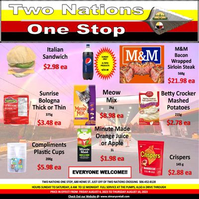 Two Nations One Stop Flyer August 4 to 10