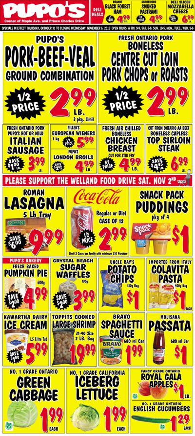 Pupo's Food Market Flyer October 31 to November 6