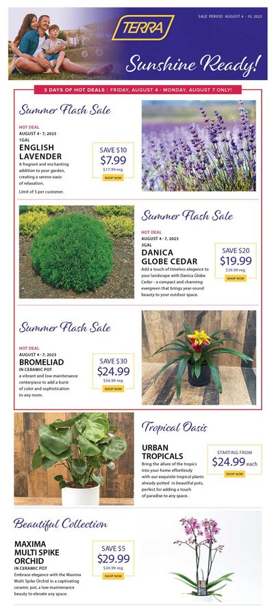 Terra Greenhouses Flyer August 4 to 10