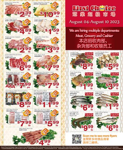 First Choice Supermarket Flyer August 4 to 10