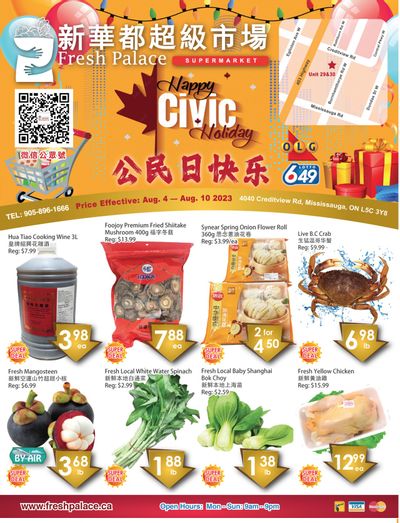 Fresh Palace Supermarket Flyer August 4 to 10