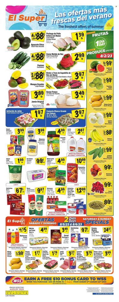 El Super (NV) Weekly Ad Flyer Specials August 2 to August 8, 2023