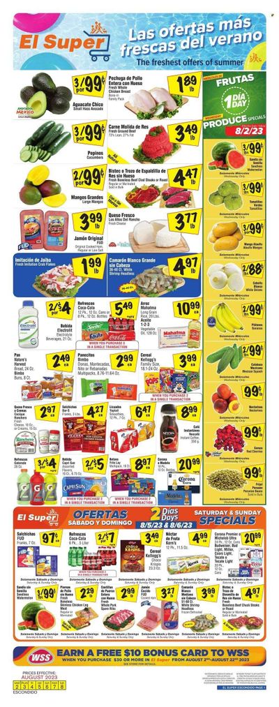 El Super (CA) Weekly Ad Flyer Specials August 2 to August 8, 2023