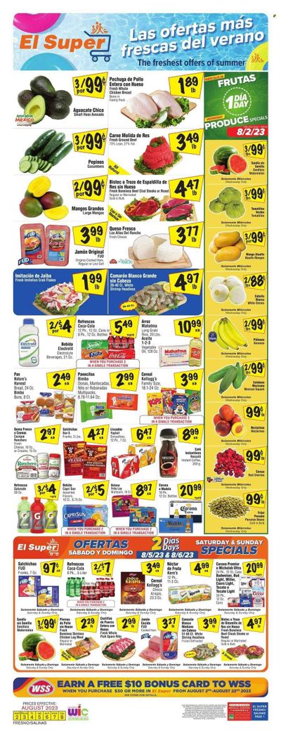El Super (CA) Weekly Ad Flyer Specials August 2 to August 8, 2023
