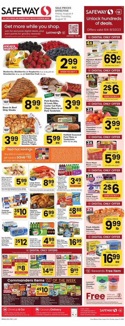 Safeway (DC) Weekly Ad Flyer Specials August 4 to August 10, 2023