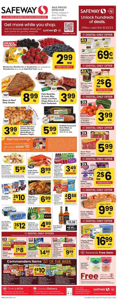 Safeway (DC) Weekly Ad Flyer Specials August 4 to August 10, 2023