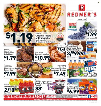 Redner's Markets (DE, MD, PA) Weekly Ad Flyer Specials August 3 to August 9, 2023