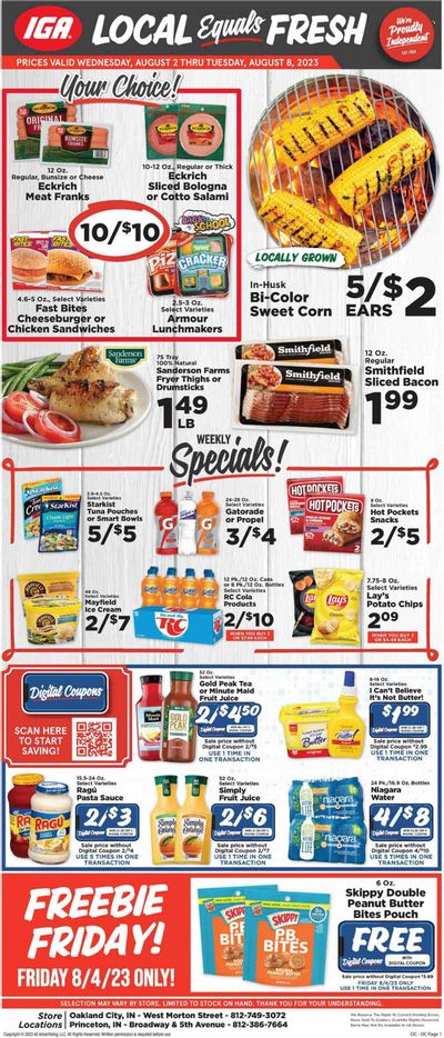 IGA (IN) Weekly Ad Flyer Specials August 2 to August 8, 2023