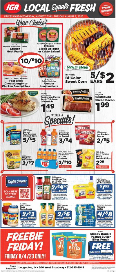 IGA (IN) Weekly Ad Flyer Specials August 2 to August 8, 2023