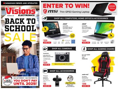 Visions Electronics Back To School Flyer August 4 to 24