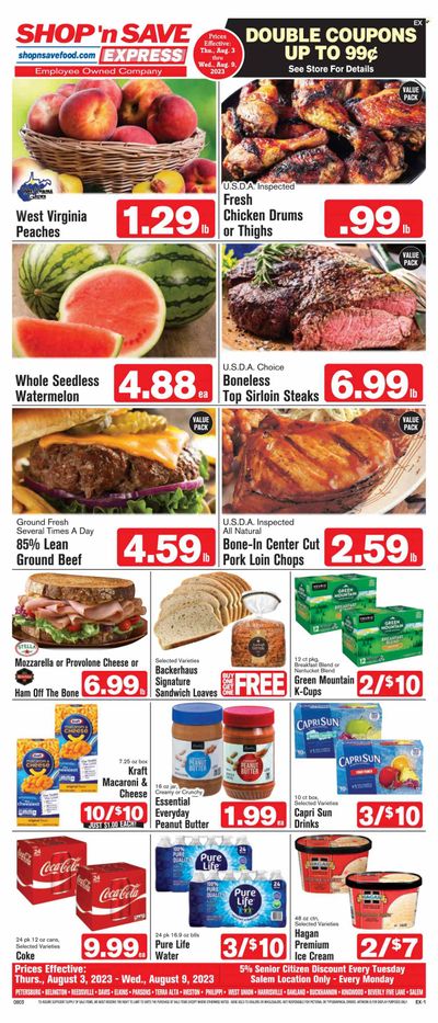 Shop ‘n Save Express (MD, PA, WV) Weekly Ad Flyer Specials August 3 to August 9, 2023