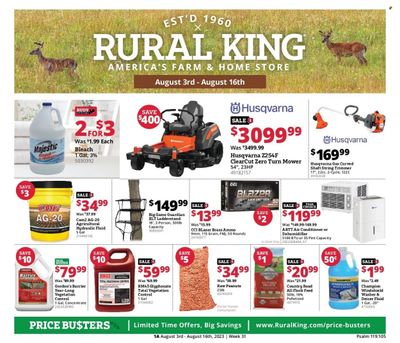 Rural King (AL, IL, IN, KY, OH, TN, VA, WV) Weekly Ad Flyer Specials August 3 to August 16, 2023