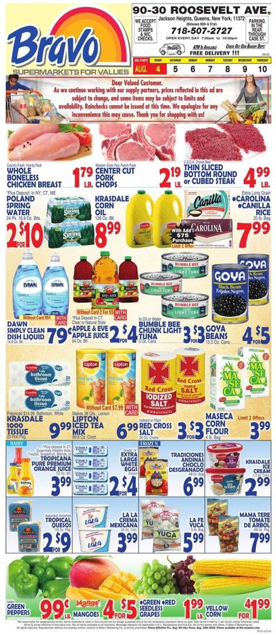 Bravo Supermarkets (CT, FL, MA, NJ, NY, PA) Weekly Ad Flyer Specials August 4 to August 10, 2023
