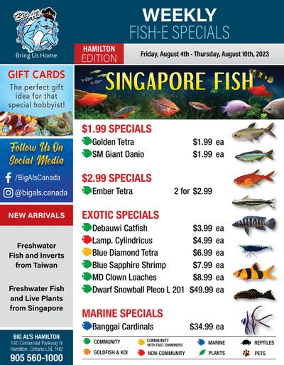Big Al's (Hamilton) Weekly Specials August 4 to 10 Big Al's (Hamilton) Weekly Specials August 4 to 10