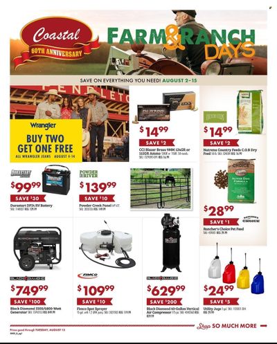 Coastal Farm & Ranch Weekly Ad Flyer Specials August 2 to August 15, 2023