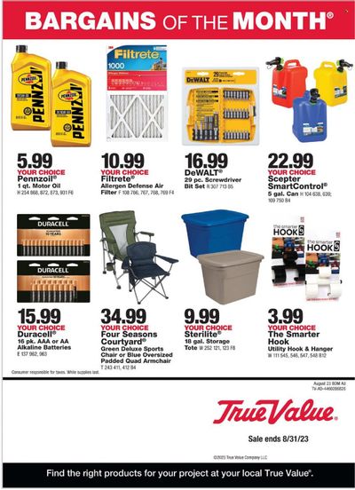 True Value Weekly Ad Flyer Specials August 1 to August 31, 2023
