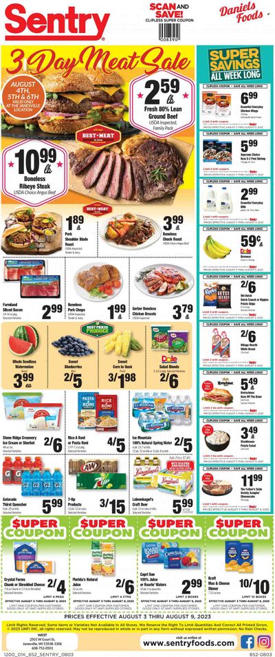 Sentry Foods (WI) Weekly Ad Flyer Specials August 3 to August 9, 2023