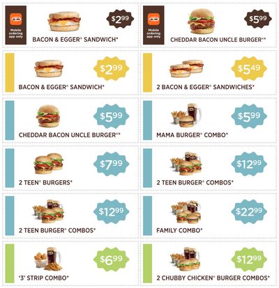 A&W Canada Coupons: Bacon & Egger Sandwich for $2.99 + 2 Teen Burgers for $7.99 More Deals