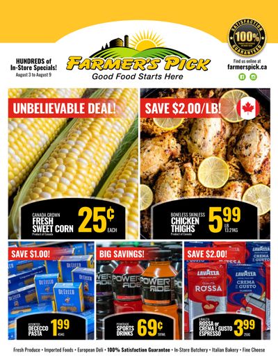Farmer's Pick Flyer August 3 to 9