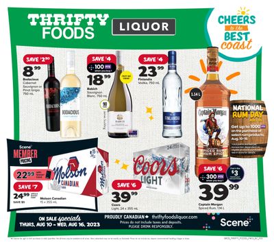 Thrifty Foods Liquor Flyer August 10 to 16