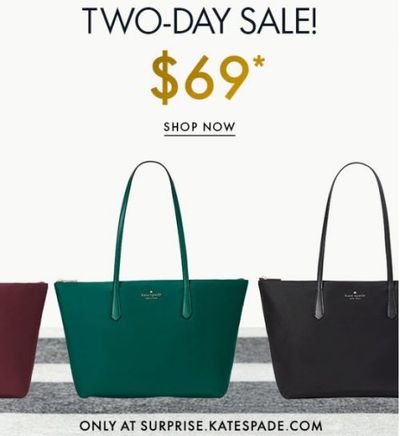 Kate Spade Canada: Surprise 2-Day Sale + up to 75% off Everything