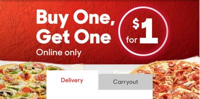 Pizza Hut Canada Offers: Buy One Get One for $1.00 Online Only