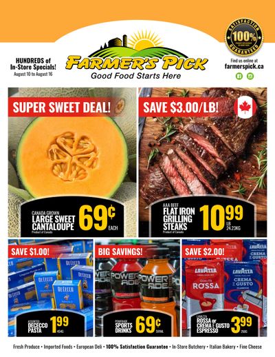Farmer's Pick Flyer August 10 to 16