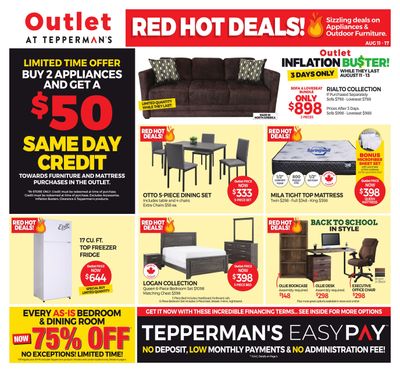 Outlet at Tepperman's Flyer August 11 to 17