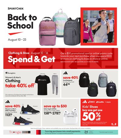 Sport Chek Back To School Flyer August 10 to 23