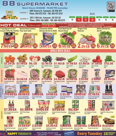 88 Supermarket Flyer August 10 to 16